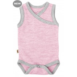 Cocooi Singlet Bodysuit Light Pink/Grey 3 - 6 months